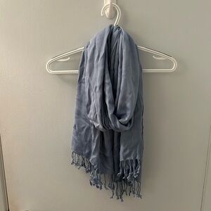 Nine West Light Blue Fringe Scarf